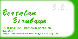 bertalan birnbaum business card